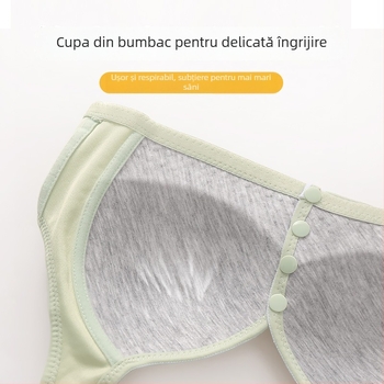 Sutien fără fir cu închidere frontală pentru femei de vârstă mijlocie și în vârstă, cu cupe complete, burete subțire cu formă, bretele fixe, material din nailon respirabil, confort pe tot parcursul anului