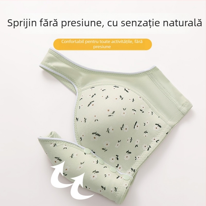 Sutien fără fir cu închidere frontală pentru femei de vârstă mijlocie și în vârstă, cu cupe complete, burete subțire cu formă, bretele fixe, material din nailon respirabil, confort pe tot parcursul anului