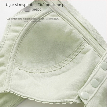 Sutien din bumbac cu cupă completă, închidere frontală și arc subțire