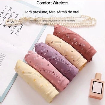 Sutien cu închidere frontală, Cupă 3/4, Cupă turnată subțire, Țesătură din bumbac