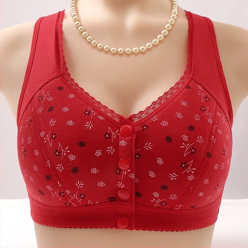 Sutien cu închidere frontală, Cupă 3/4, Cupă turnată subțire, Țesătură din bumbac