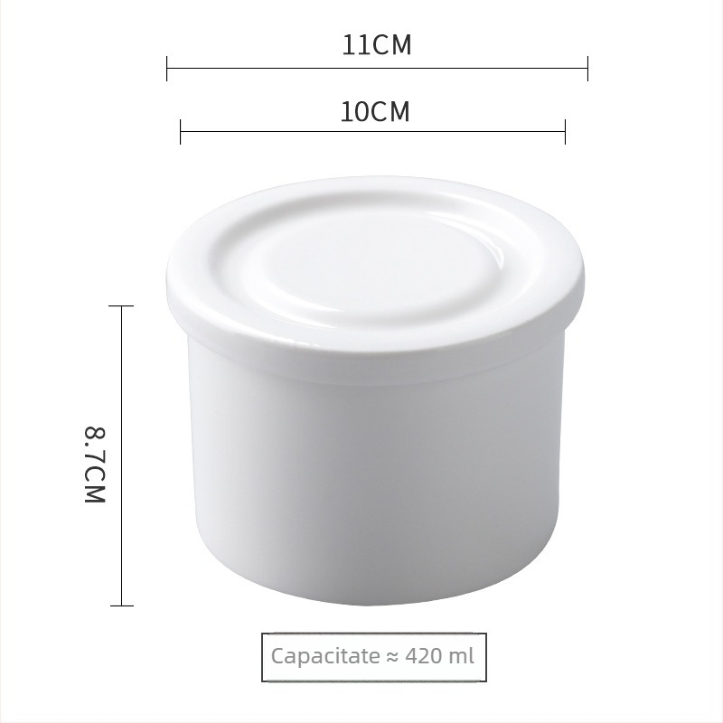 Ceașcă ceramică pentru supe cu capac plat, pentru hoteluri și restaurante, stil modern minimalist, posibilitate de personalizare