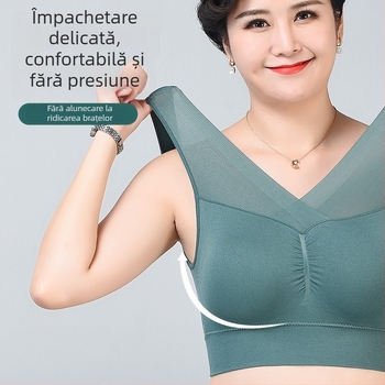 Sutien din nylon, fără sârme, cupe 3/4 ușor modelate, respirabil, susținere superioară