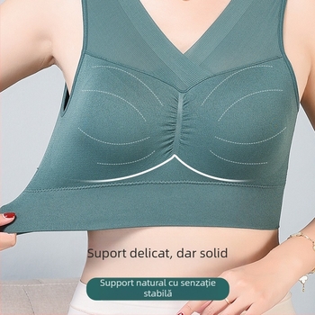 Sutien din nylon, fără sârme, cupe 3/4 ușor modelate, respirabil, susținere superioară