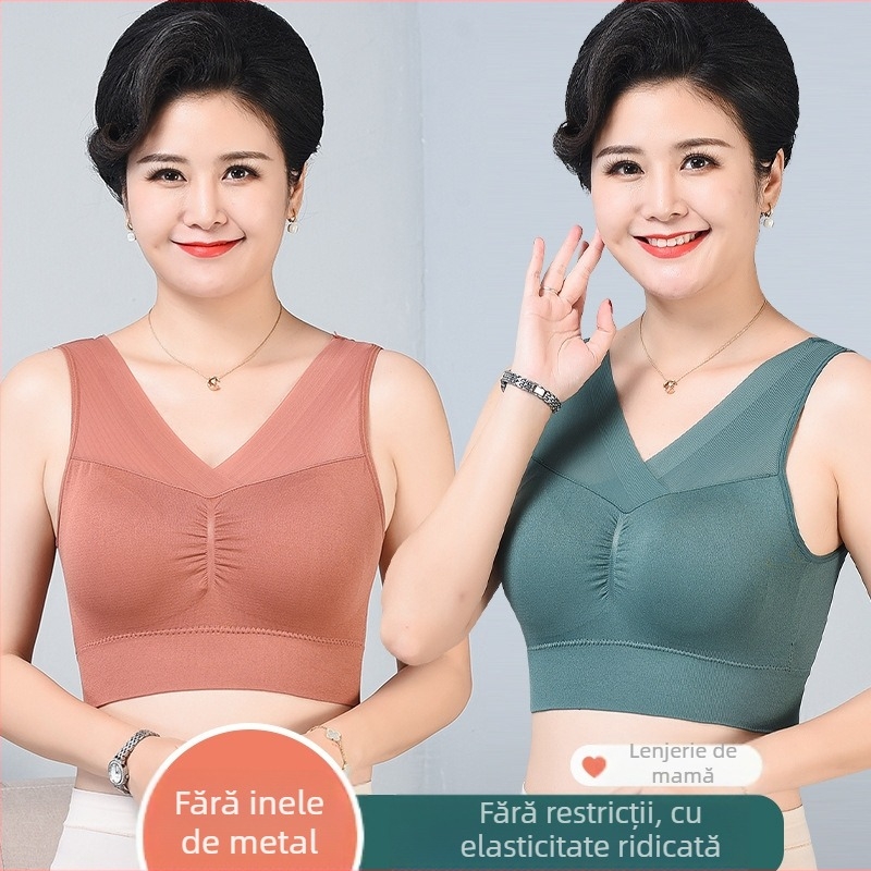 Sutien din nylon, fără sârme, cupe 3/4 ușor modelate, respirabil, susținere superioară