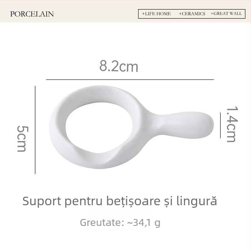 Suport porțelen pentru bețișoare, suport și pernă pentru bețișoare, stil modern minimalist pentru aranjarea mesei la hotel, origine Chaozhou, set din 1 piesă