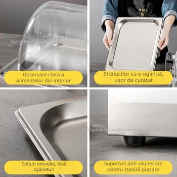 Masă de expunere din oțel inoxidabil pentru banchete hoteliere — INS stil, marcă ZHILISHI, Raft de expunere a fructelor de mare