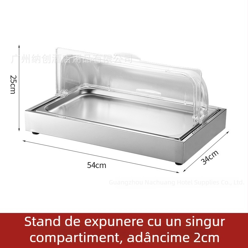 Masă de expunere din oțel inoxidabil pentru banchete hoteliere — INS stil, marcă ZHILISHI, Raft de expunere a fructelor de mare