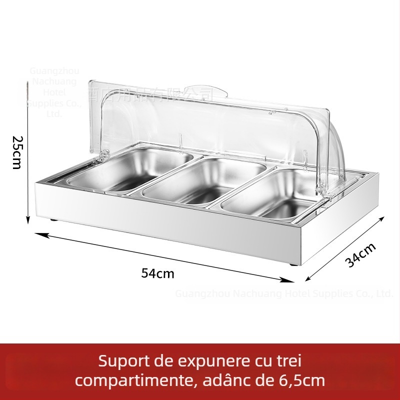 Masă de expunere din oțel inoxidabil pentru banchete hoteliere — INS stil, marcă ZHILISHI, Raft de expunere a fructelor de mare