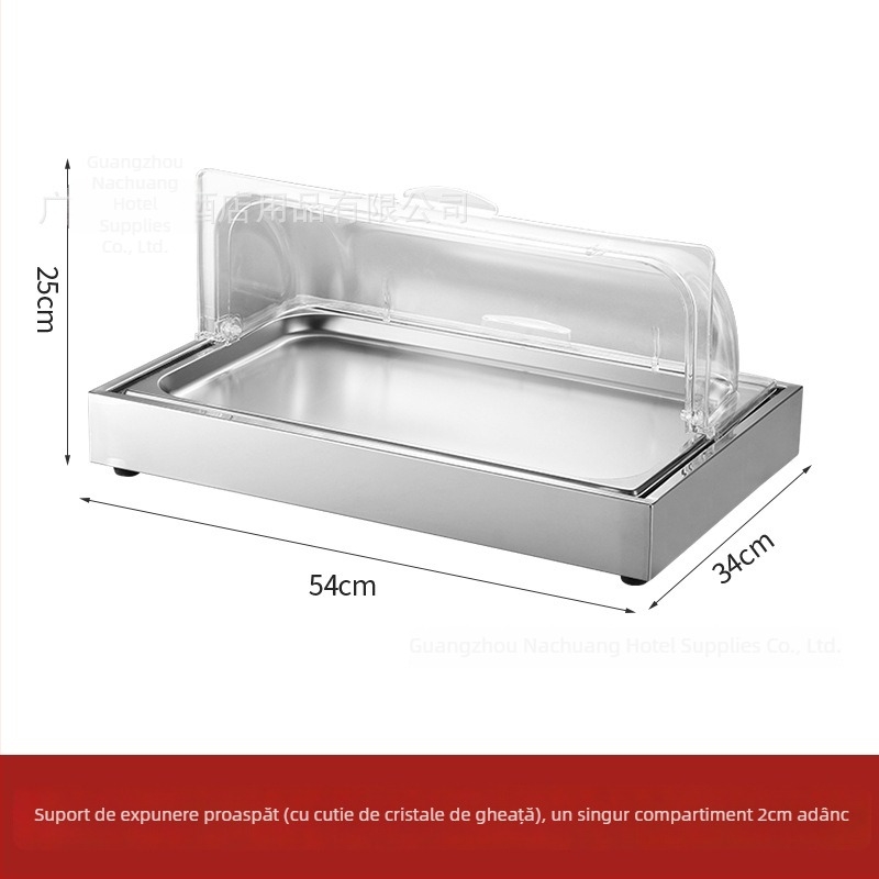 Masă de expunere din oțel inoxidabil pentru banchete hoteliere — INS stil, marcă ZHILISHI, Raft de expunere a fructelor de mare