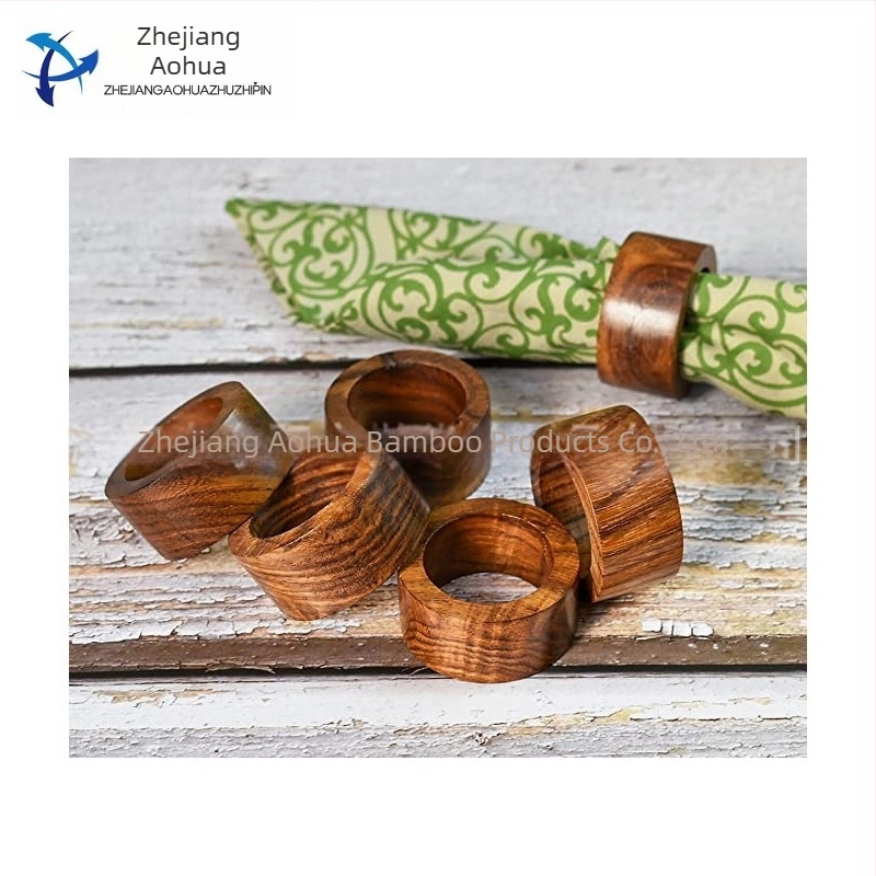 Inel din lemn pentru șervețele, stil modern minimalist, finisaj cu vopsea sau ulei, ambalaj personalizabil, imprimare logo