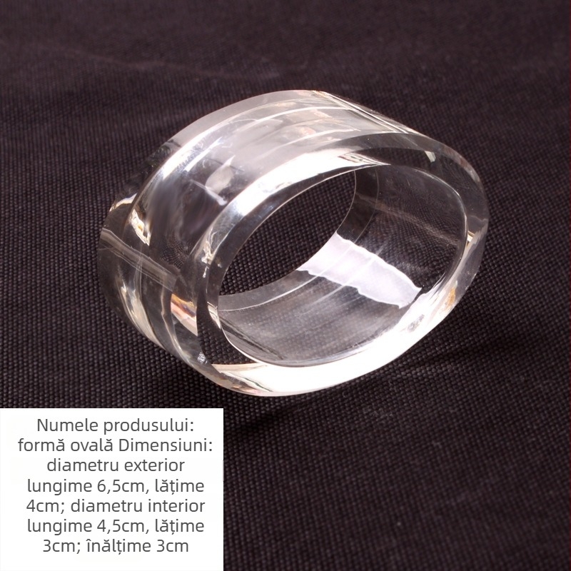 Inel pentru șervete din cristal, sticlă, forme poligonală/rotundă/ovală, finisaj electroplat, model creativ, imprimare logo, licență pentru etichetă privată