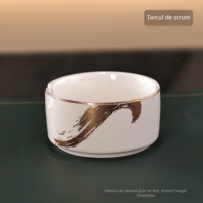 Set de veselă hotelier din bone china (>36% conținut de oase), stil lux ușor, personalizare disponibilă, imprimare logo, categorie: set masă hotelier