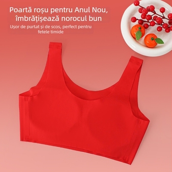 Lenjerie de tip maieu, fără cusur pentru fete, cupe fixe și cupe turnate subțiri, material nylon, pentru vârsta 7–18 ani.