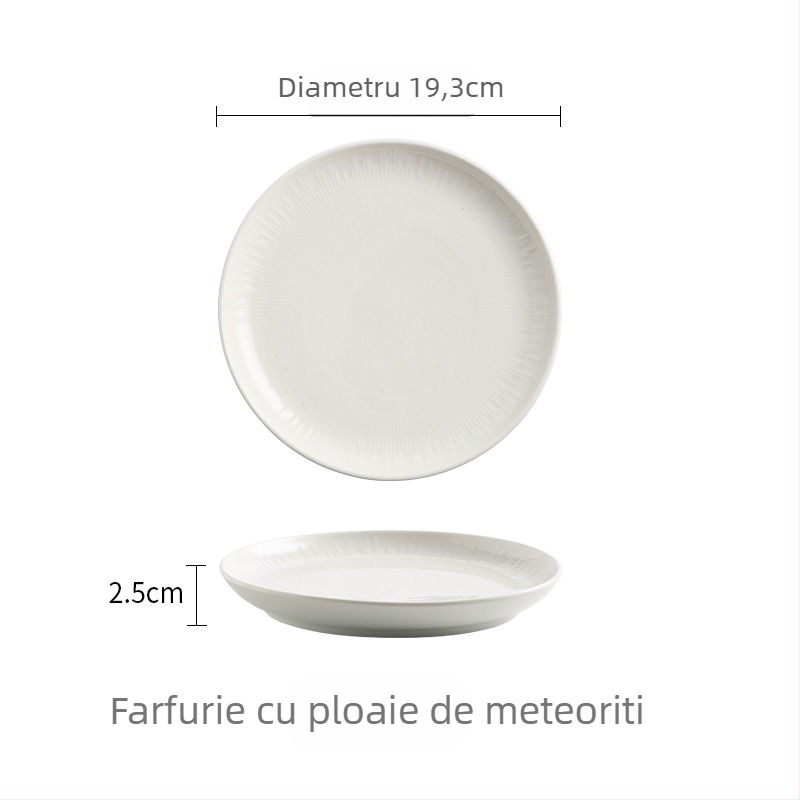 Set de masă din porțelan pentru hotel, patru piese, decor sub glazură, model solid, stil lux ușor