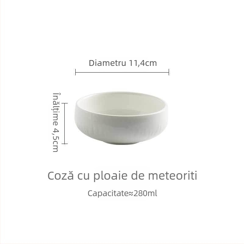 Set de masă din porțelan pentru hotel, patru piese, decor sub glazură, model solid, stil lux ușor