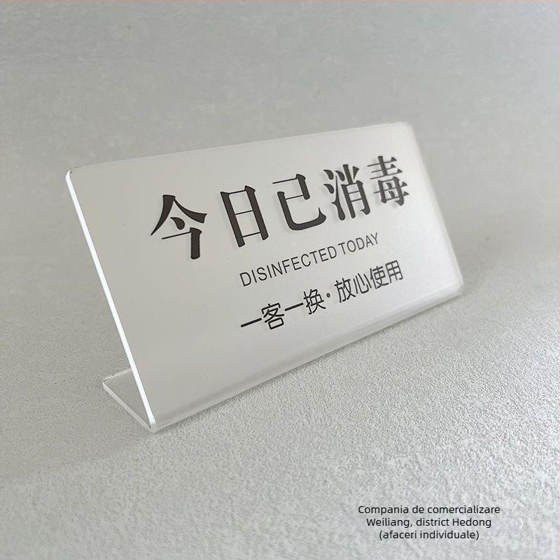 Suport pentru afișaj semn de dezinfectare – acrilic, stil coreean, pentru hoteluri