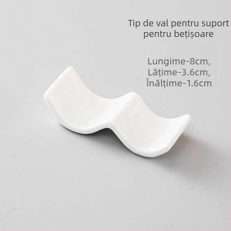 Suport din porțelan pentru bețișoare și suport pentru lingură, dublă utilizare, finisaj glazurat, decorațiune de masă hotelieră
