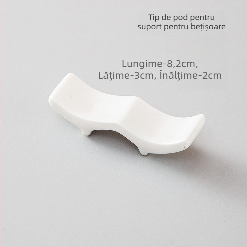 Suport din porțelan pentru bețișoare și suport pentru lingură, dublă utilizare, finisaj glazurat, decorațiune de masă hotelieră