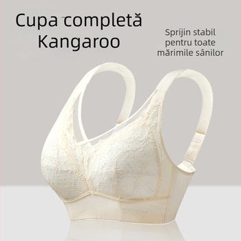  Sutien fără cusături, mărime mare, cupă completă, cupe subțiri, push-up, închidere spate cu patru rânduri, dantelă