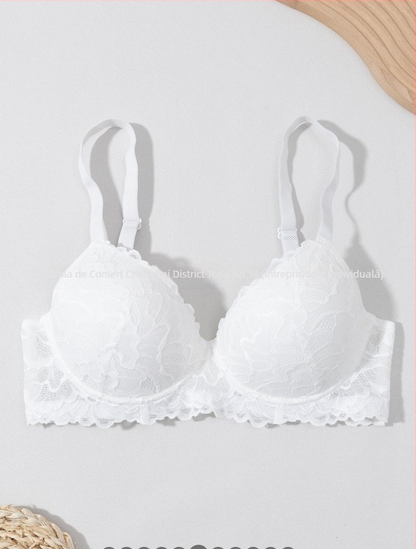 Sutien cu balene și push-up, cupă 3/4, cupe subțiri, material nylon