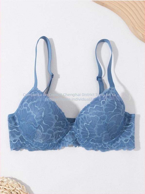Sutien cu balene și push-up, cupă 3/4, cupe subțiri, material nylon