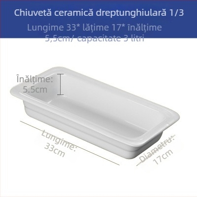 Set de porțelan pentru bufet – vase rectangulare pentru porții și farfurii rotunde din porțelan pentru servire hotelieră