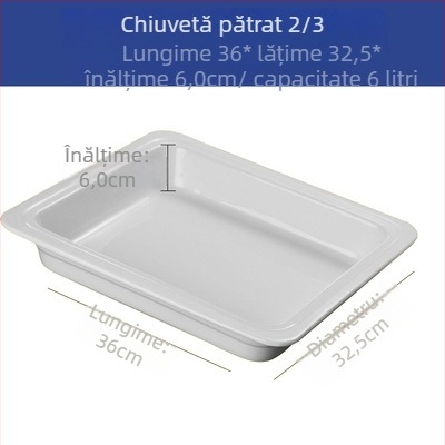 Set de porțelan pentru bufet – vase rectangulare pentru porții și farfurii rotunde din porțelan pentru servire hotelieră