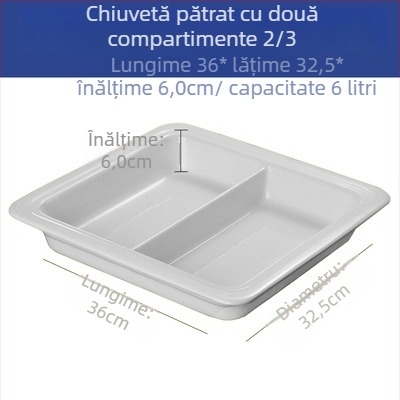 Set de porțelan pentru bufet – vase rectangulare pentru porții și farfurii rotunde din porțelan pentru servire hotelieră
