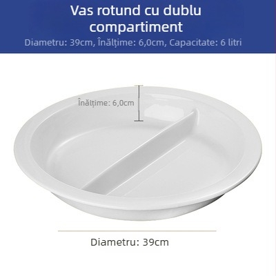 Set de porțelan pentru bufet – vase rectangulare pentru porții și farfurii rotunde din porțelan pentru servire hotelieră