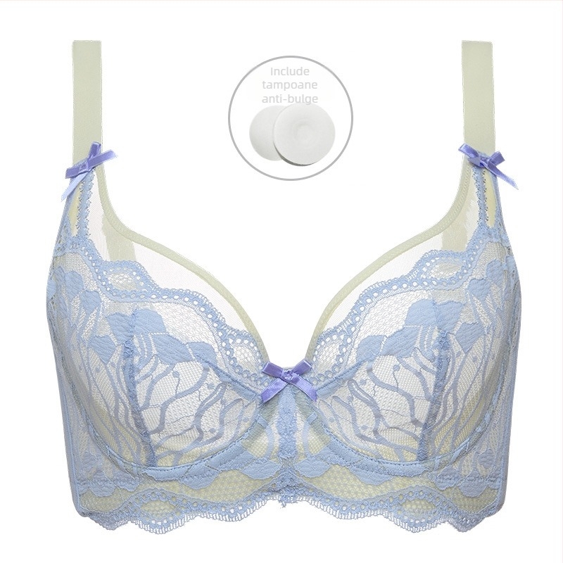 Sutien din nylon cu cupă completă, cupe fără formă, bretele fixe duble și închizătoare pe spate cu patru rânduri pentru susținere și conturare laterală