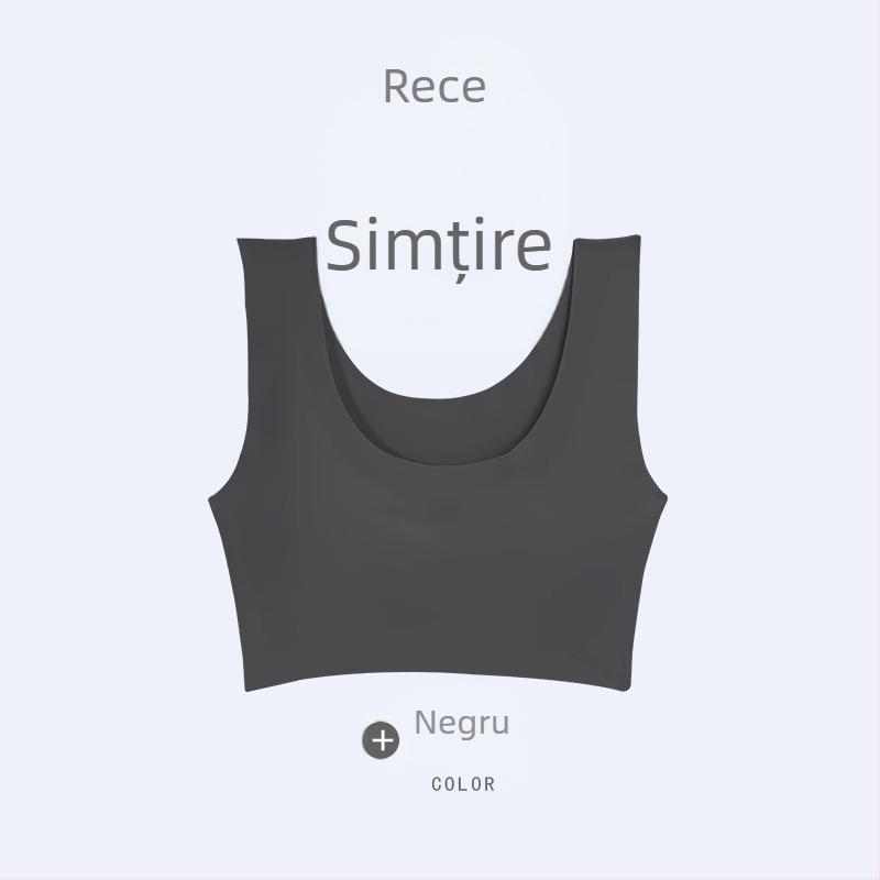 Langsha Sutien sport pentru femei fără cusături, fără sârmă, modelare a spatelui, cupe complete, bretele duble fixe