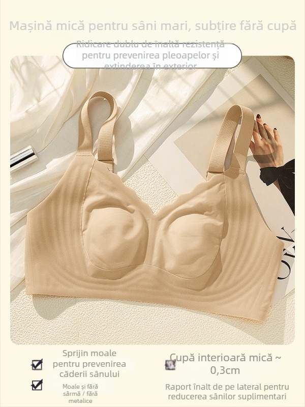 Sutien fără cusături, cupe turnate ultra-subțiri, design cu urechi de iepure pentru netezirea spatelui — cod 5576