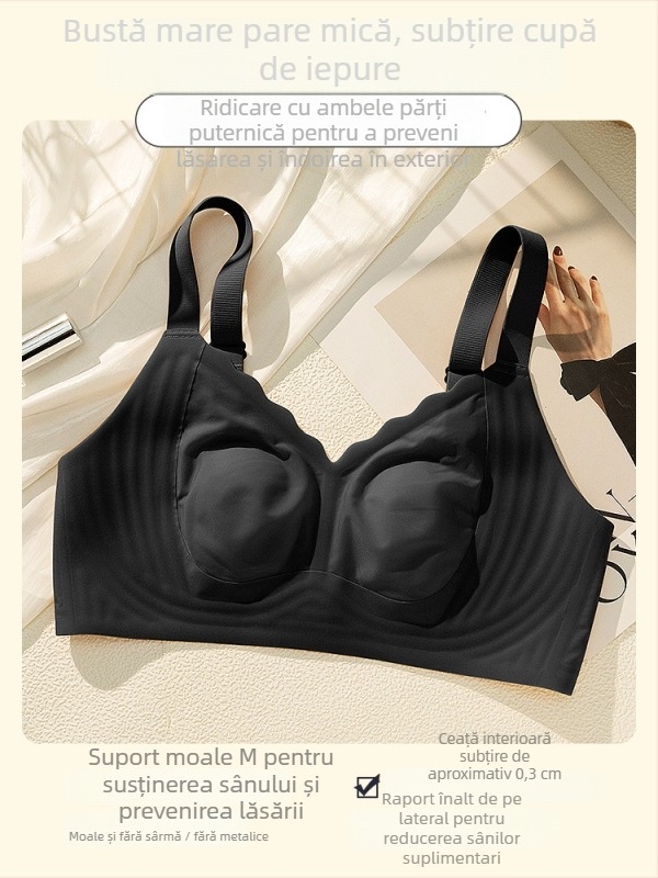 Sutien fără cusături, cupe turnate ultra-subțiri, design cu urechi de iepure pentru netezirea spatelui — cod 5576