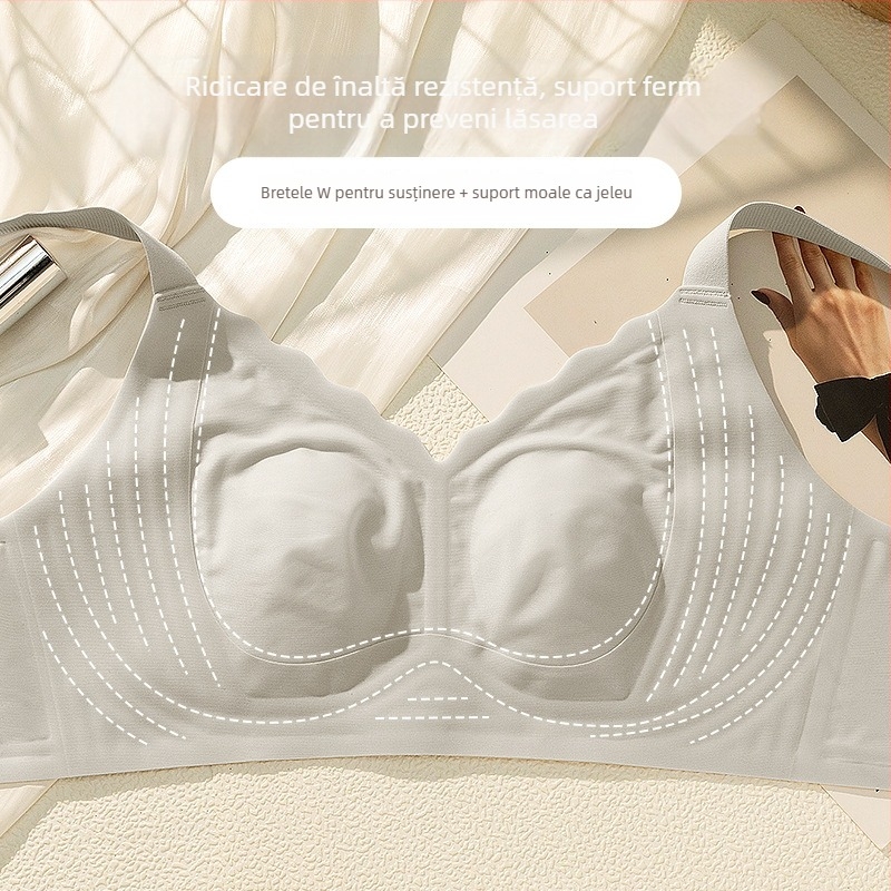 Sutien fără cusături, cupe turnate ultra-subțiri, design cu urechi de iepure pentru netezirea spatelui — cod 5576