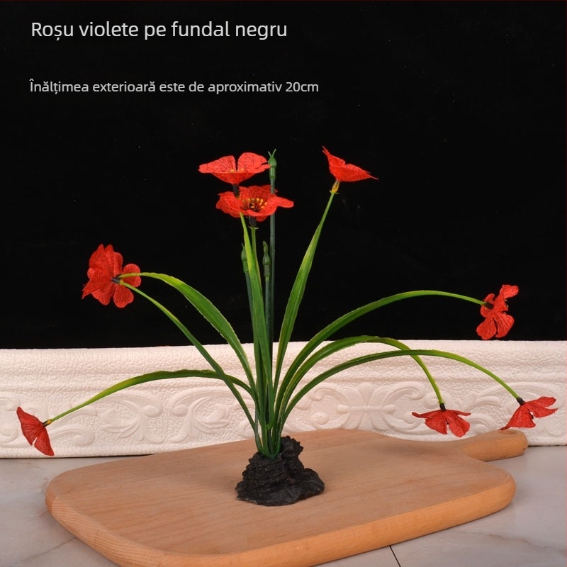 Tava decorativă cu motiv floral, din plastic, suprafață pictată manual, origine Zhejiang, stil nou Chinezesc, personalizare disponibilă