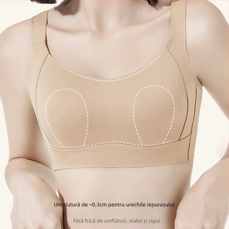 Sutien fără fir, reglabil, cupă integrală, fără cusături, cupe turnate subțiri