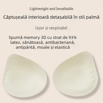 Sutien latex fără cusături cu push-up pentru bust mic, cupe latex, material principal nylon, căptușeală spandex, stil vestă