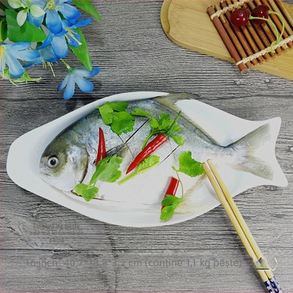 Farfurie ceramică în formă de pește pentru abur – Brand Unique, material ceramic, veselă de uz premium