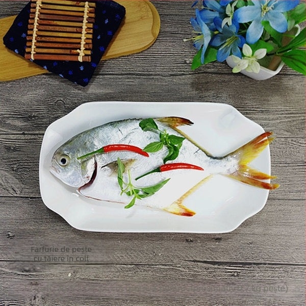 Farfurie ceramică în formă de pește pentru abur – Brand Unique, material ceramic, veselă de uz premium