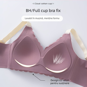 Sutien sport fără cusături, fără sârmă, cupă completă, cupe modelate subțiri, bretele fixe