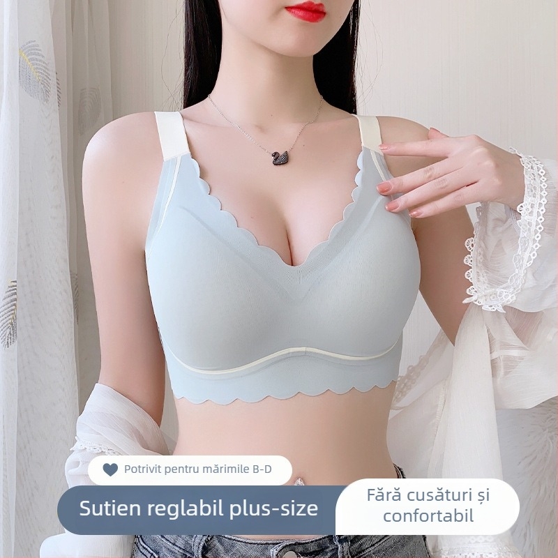 Sutien sport fără cusături, fără sârmă, cupă completă, cupe modelate subțiri, bretele fixe