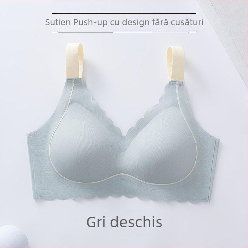 Sutien sport fără cusături, fără sârmă, cupă completă, cupe modelate subțiri, bretele fixe