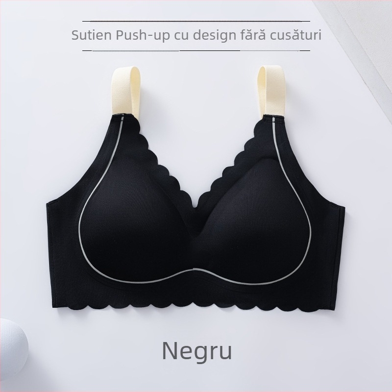 Sutien sport fără cusături, fără sârmă, cupă completă, cupe modelate subțiri, bretele fixe