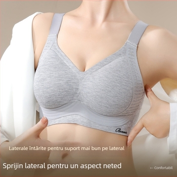 Sutien fără cusături pentru mărime mare, 3/4 cupă, cupă subțire din modal, material modal, nylon