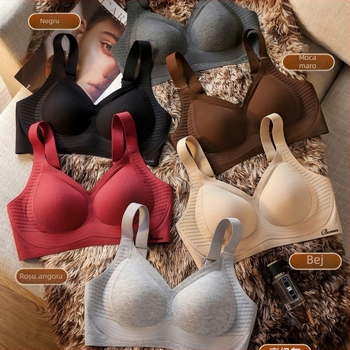 Sutien fără cusături pentru mărime mare, 3/4 cupă, cupă subțire din modal, material modal, nylon