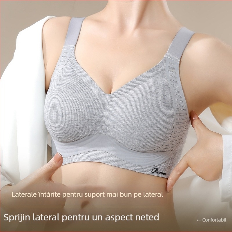 Sutien fără cusături pentru mărime mare, 3/4 cupă, cupă subțire din modal, material modal, nylon