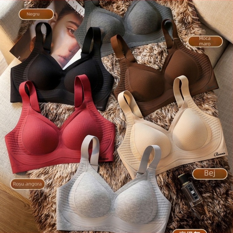 Sutien fără cusături pentru mărime mare, 3/4 cupă, cupă subțire din modal, material modal, nylon