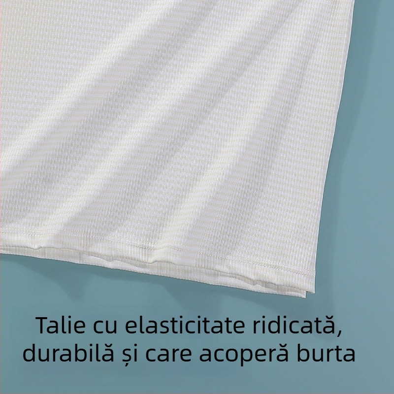 Camisolă-vest pentru fete, din țesătură ice silk, căptușeală din bumbac 90–95%, cupă completă cu formate subțiri, bretele fixe duble, respirabilă și confortabilă.