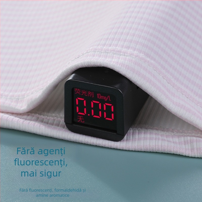 Camisolă pentru fete — material Ice Silk; material principal 90-95% poliester; căptușeală din bumbac 90-95%; cupe fără formă, cu țesătură din bumbac; bretele fixe în dublu; respirabilă, absorbantă de transpirație, confortabilă; pentru vârsta 9-13 ani